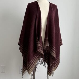 Uniqlo Wrap Cape Shawl Burgundy Natural Event Luxury Natural Party Quality